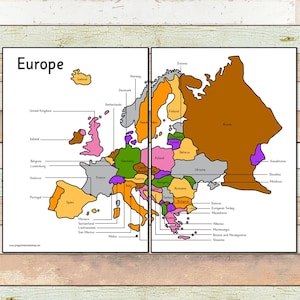 Montessori Karten Europa - BIG faltbar