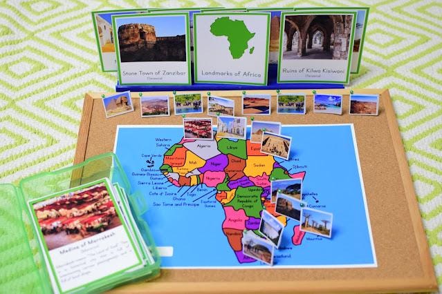 Landmarks of Africa Montessori 3 Part Cards and Fact Cards - Etsy