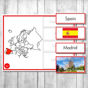 Montessori Europe Country Facts Puzzles - EDITABLE