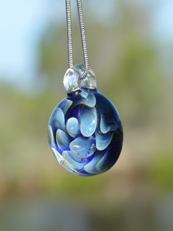 Glass Jewelry Heady Glass Pendant Everyday Pendant Blown Glass Pendant Geometric Necklace Pendant