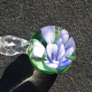 Hand Blown Glass Pendant - Flower with Vine