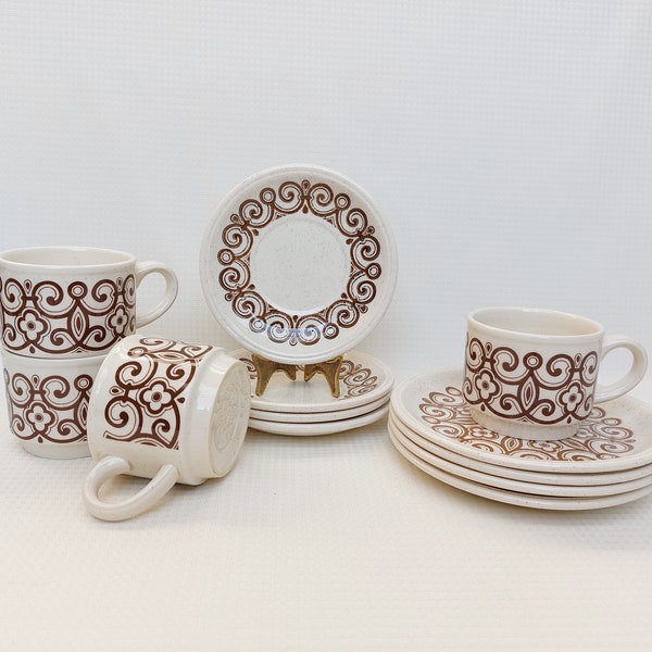 Biltons Staffordshire England Tea Set Plates Cups Saucers