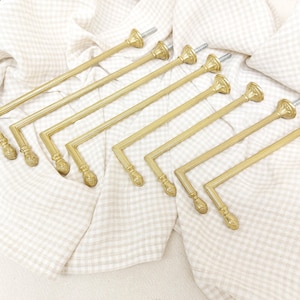 Gouden gordijnhaken - gordijnstoppers - eikelsontwerp - gordijnhaken goud - messing Franse bepaalde grepen - L-vormige wandhaken