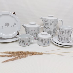 Tea Set Rosenthal Studio Linie Germany  Winter Journey Plate Sugar Creamer Teacups Saucers