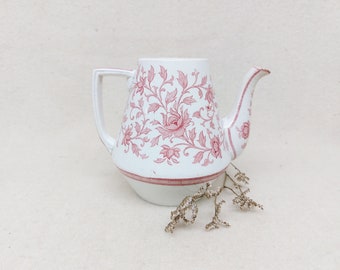 Serraguemes ceramica vintage piccola teiera lattiera fiori rosa Francia