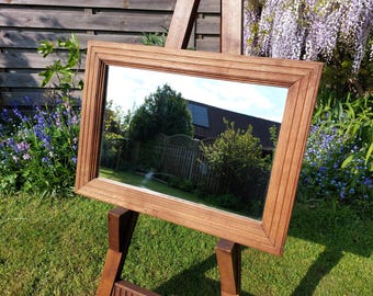 Duże, prostokątne lustro z drewna – naturalna rama z litego dębu – rustykalne wykończenie, postarzane drewno – lustro XXL w stylu rustykalnym – wystrój w stylu francuskiej farmy