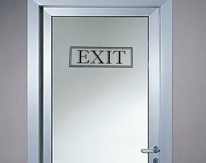 Exit Door Vinyl Decal - Glass Door Exit Sticker -commercial Decal ...