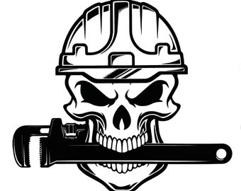 Totenkopf mit Schraubenschlüssel Vinyl Wandkunst Aufkleber