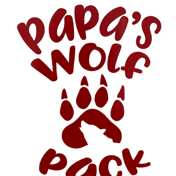 Personalized Papas Wolf Pack Decal , Custom Wolf Pack Vinyl Sticker, Papa Design, Mom Tumbler Decal, Window Sticker - Gift for Dads