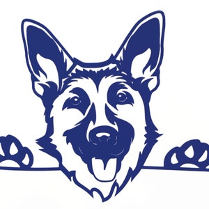 Peeking German Shepard Decal - German Shepard Mom Sticker - German Shepard Bumper Sticker - Pet Owner Gift - Dog Window Decal