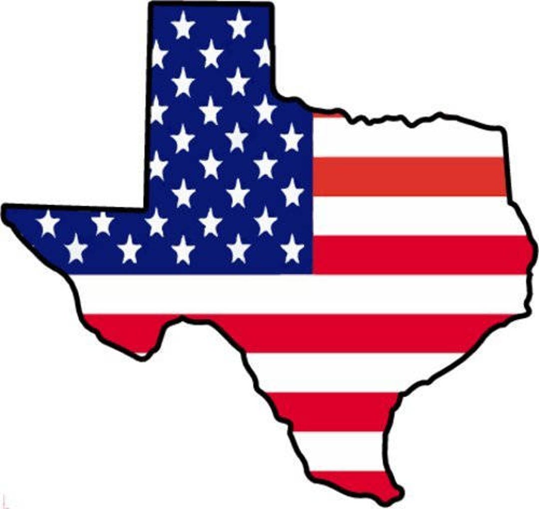 American Flag Texas Decal American Flag Texas Vinyl Sticker Texas ...