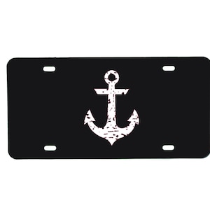 Distressed Anchor Vanity Plate, Front License Plate, Custom Car Tag, Car Accessories, Anchor Vanity Plate - Cute Beach Gift