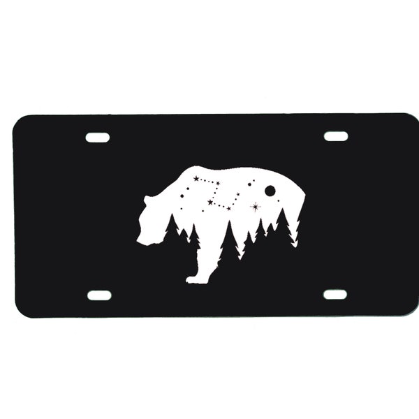 Mama Bear Vanity Plate - Personalized Vanity Plate, Mountain License Plate, Car Accessories, Auto Tag Accessory - Sky Bear Front Car Plate