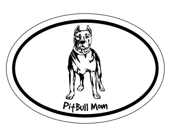 WickedGoodz Pitbull Mom Vinyl Decal - Pit Bull Terrier Bumper Sticker - 5" X 2.7" Dog Lover Gift
