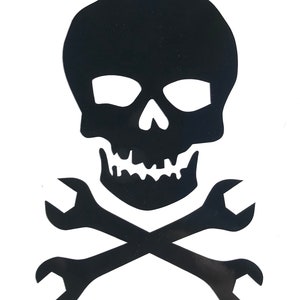 Custom Vinyl Pirate Skull Crossed Wrenches Decal, Skull  Bumper Sticker, for Tumblers, Laptops, Car Windows - Pirate Sticker