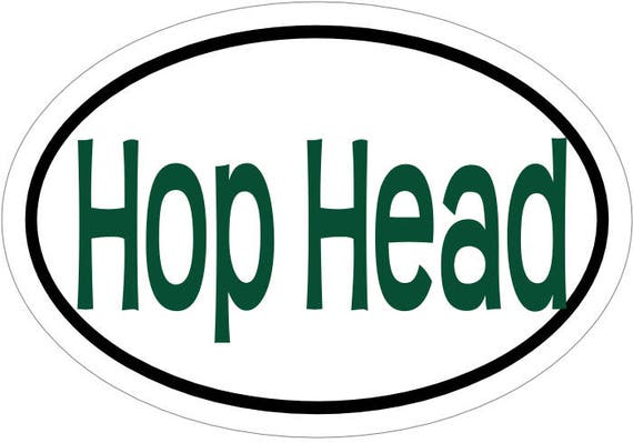 Hop Head Pilsner Beer Vinyl Decal - 4.7x3.3" Craft Brew Bumper Sticker, Green & White - View #7