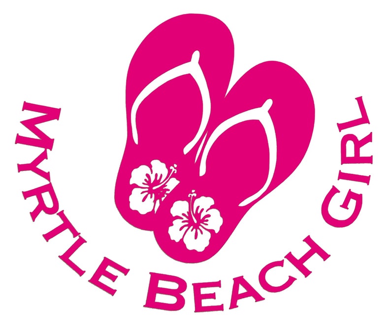 Myrtle Beach Girl Flip Flop Decal Beach Bumper Sticker | Etsy