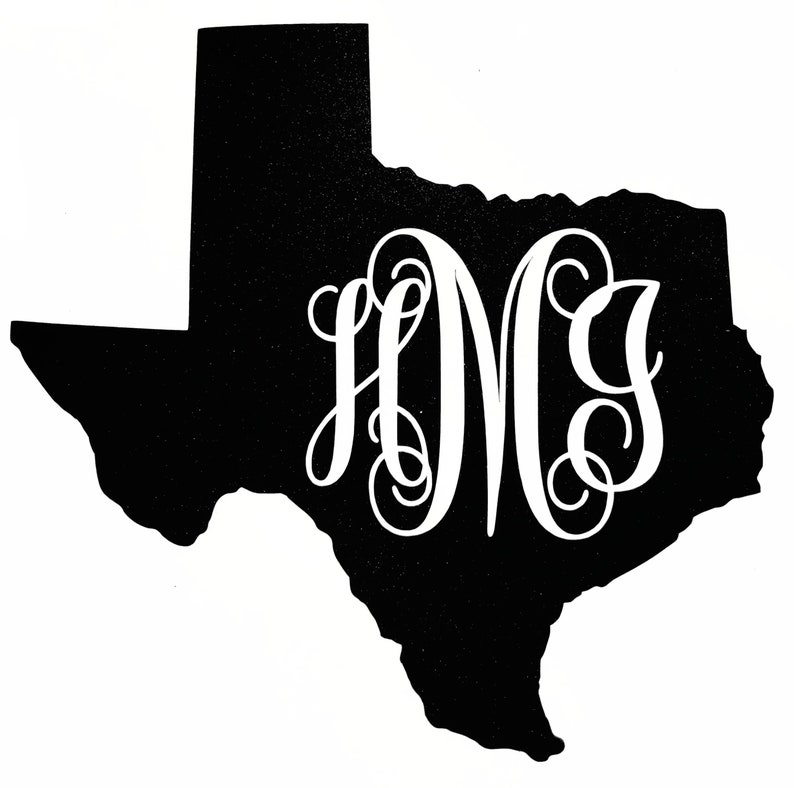 Texas Decal Custom Initial Monogram Decal Texas Bumper Etsy
