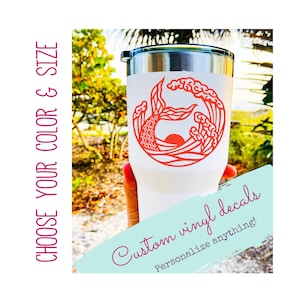 Mermaid Vinyl Decal, Mermaid Wall Decal, Beach Bumper Sticker, Custom Laptop Decal, Mermaid Home Decor - Mermaid Tail Sticker, Mermaid Gift