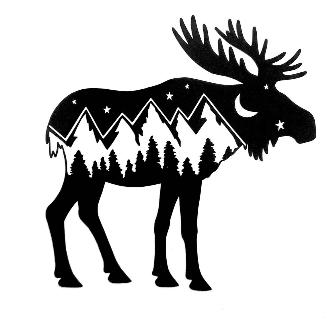 Moose Vinyl Decal Moose Tumbler Sticker Mountain Bumper Etsy