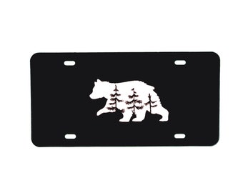 Mama Bear Vanity Plate - Personalized Vanity Plate, Mountain License Plate, Car Accessories, Auto Tag Accessory - Baby Bear Front Car Plate