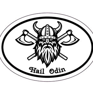 Oval Viking Hail Odin Warrior Vinyl Decal Nordic Decal Old - Etsy