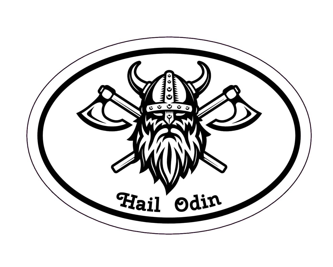 Oval Viking Hail Odin Warrior Vinyl Decal Nordic Decal Old Etsy