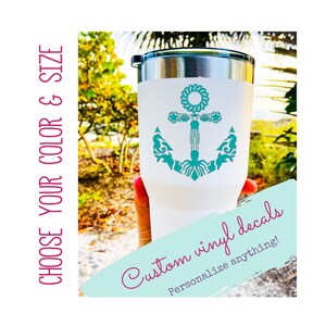 Anchor Sea Life Vinyl Decal - Mermaid Wall Decal, Beach Bumper Sticker ...