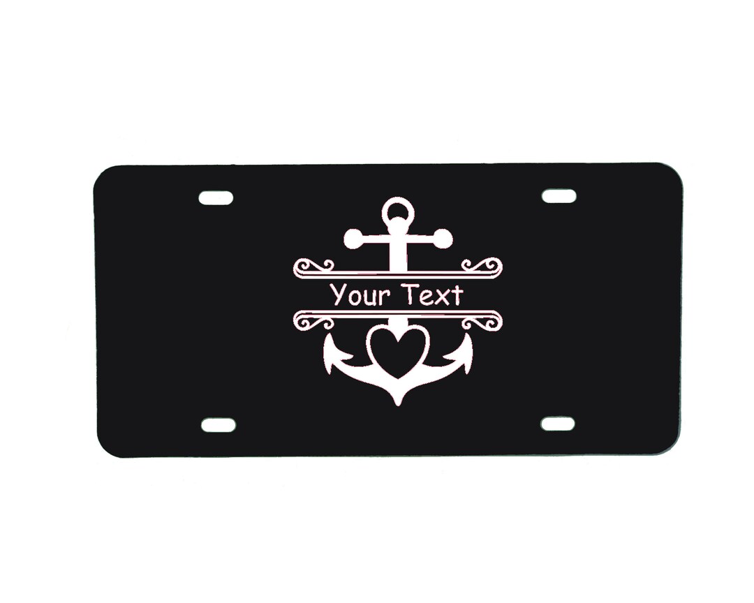 Personalized Anchor Name Vanity Plate Front License Plate Etsy