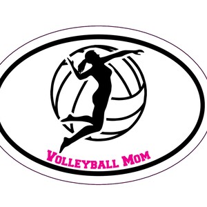 Volleyball Mom Decal - Pink Volleyball Sticker - Volleyball Player Gift, Volleyball Coach Gift , Volleyball Window Decal