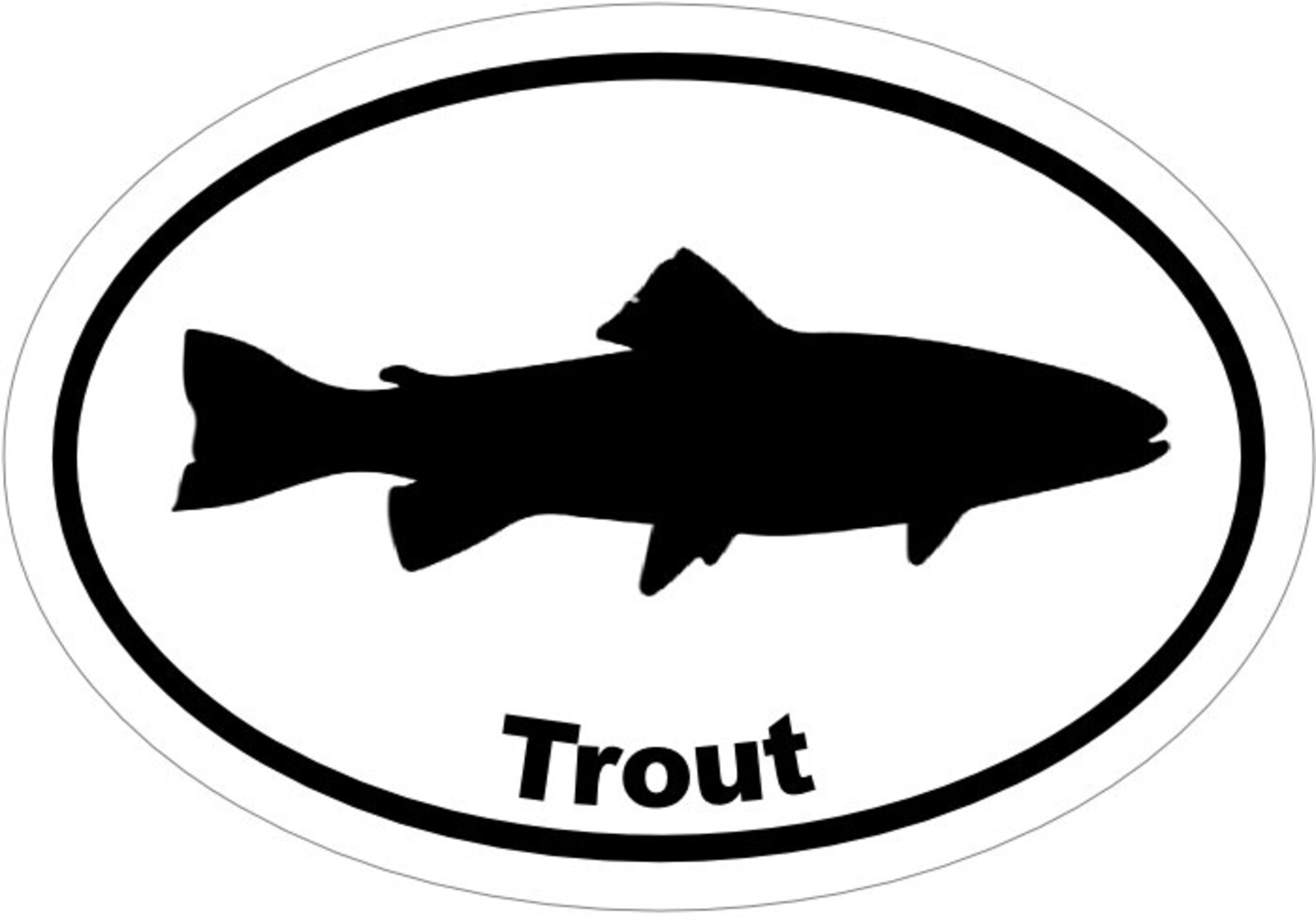 TROUT Decal Fishing Vinyl Sticker Trout Bumper Sticker Etsy