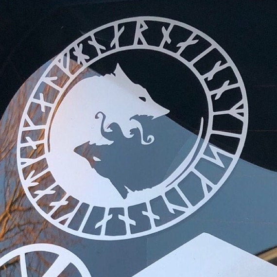 WickedGoodz ÚLFHÉÐNAR Wolf Viking Decal – Oval Vinyl Sticker For Cars, Laptops & Tumbler
