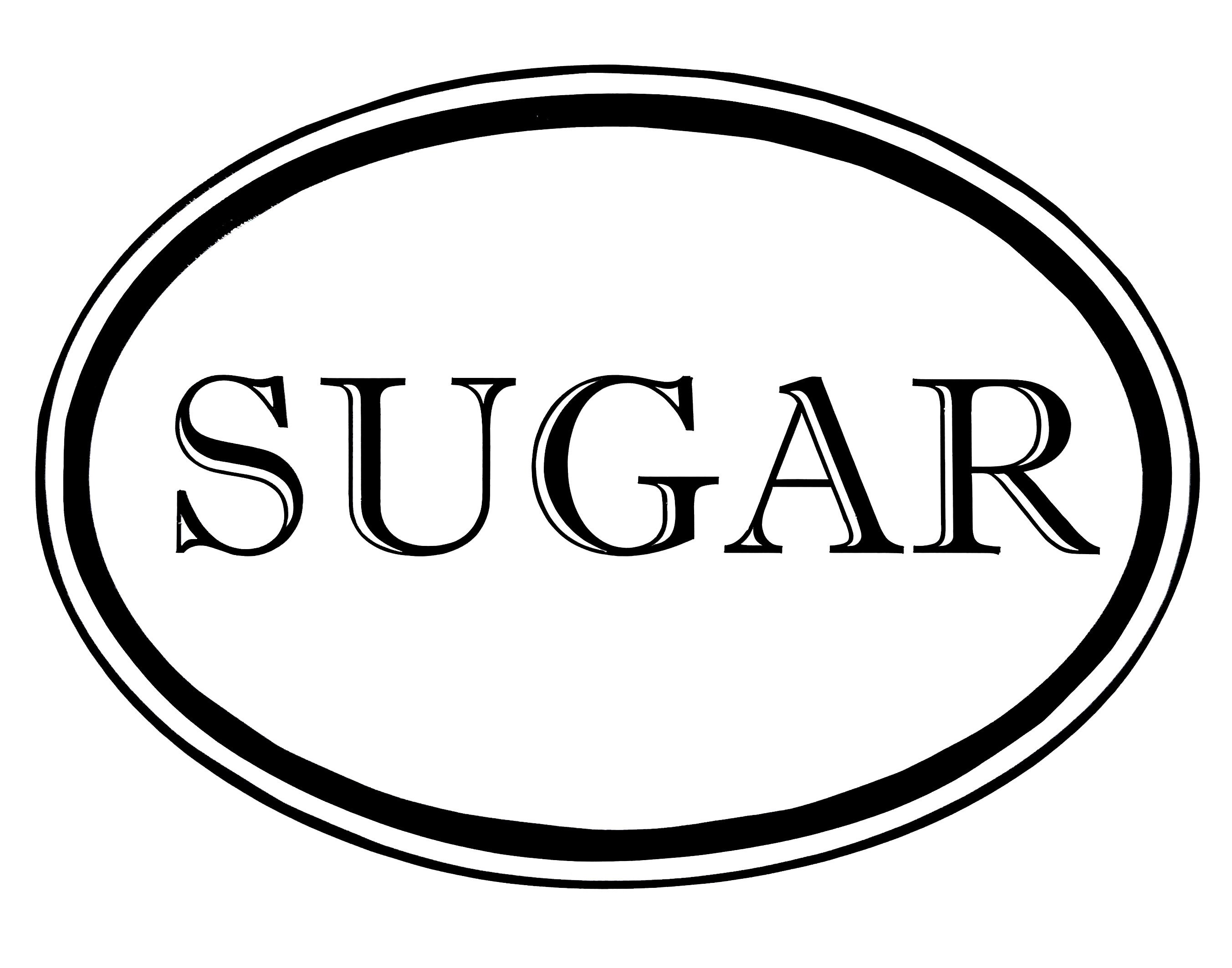 Custom Vinyl Sugar Jar Decal - Oval Border Kitchen Pantry Sugar Sticker ...
