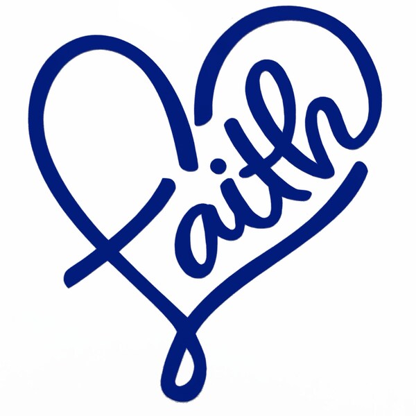 Faith Heart Decal - Christian Bumper Sticker - Faith Sticker - Ideal para portátiles Tumbles Cars Windows - Christian Faith Religious Gift