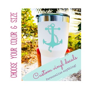 Custom Anchor Decal, Nautische Anchor Sticker, Anchor Yeti Tumbler Decal - Cup Laptop Truck Auto venster, Aangepaste Nautische Anchor Gift