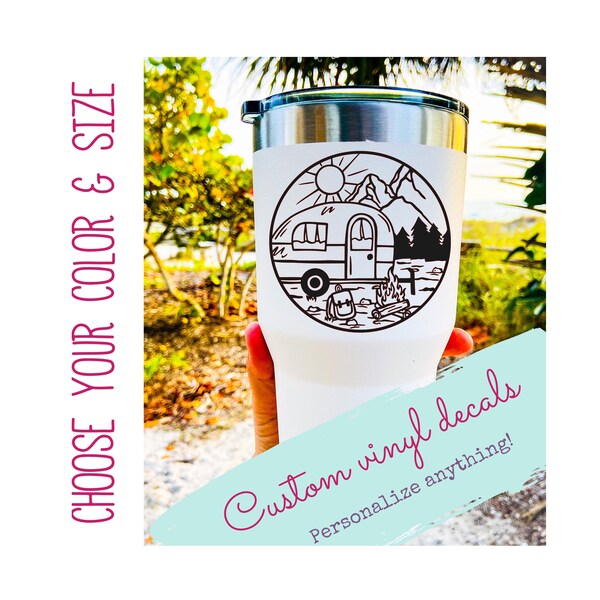 Camping Cup Decal Etsy