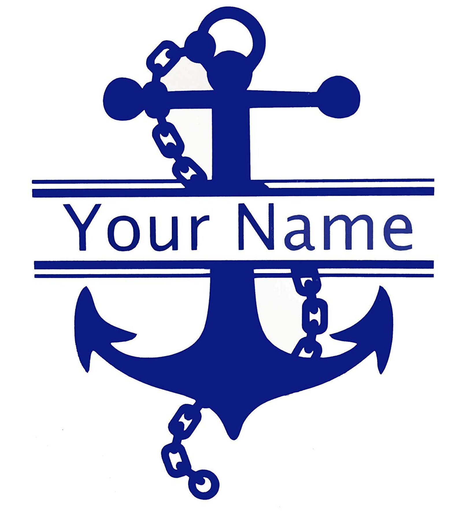 Nautical Anchor Decal Anchor Name Sticker Yeti Tumblers Cup Etsy