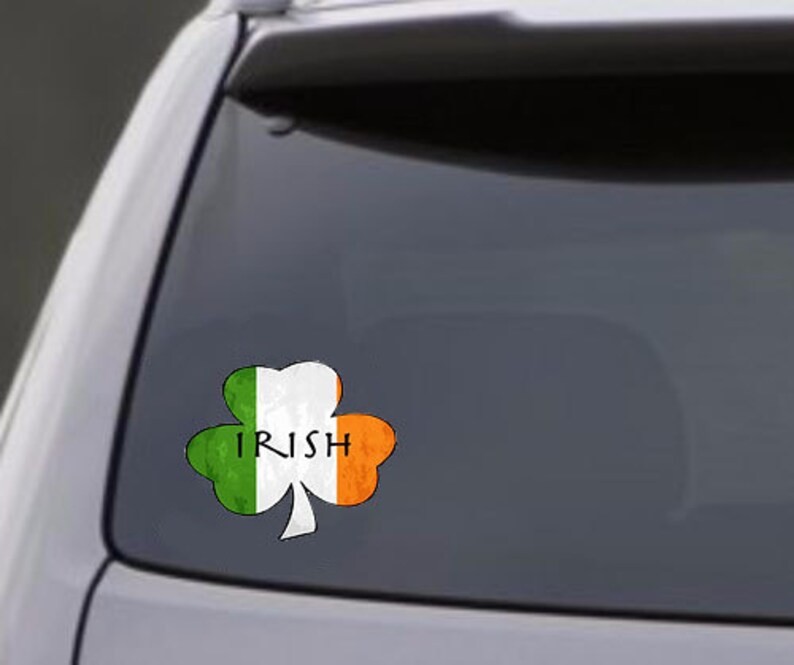 Window Stickers Irish IRISH Lucky SHAMROCK Decal Irelands Flag Vinyl Decal Sticker- Irish ...