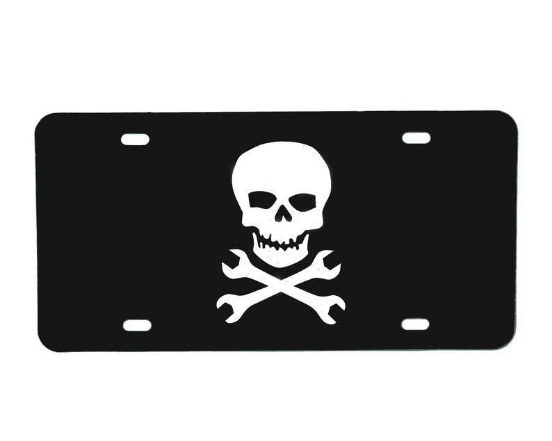 Skull Flag Licence Plate 6/" x 12/" Aluminum Vanity Auto Plate