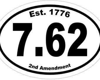 7.62 Ak-47 Caliber Gun Vinyl Decal 2nd Amendment, Truck Decal, Car Sticker, Gun Decal, Gun Gift