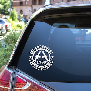 I PROTECT MY RIGHTS AND LIFE . Vinyl Decal . 2nd Amendment Guns Car Sticker