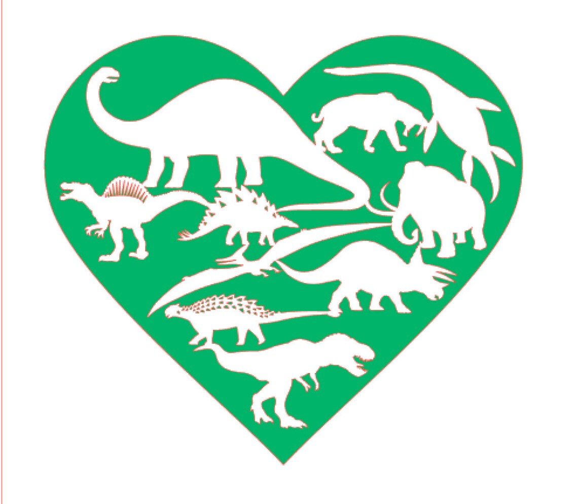 dinosaur with a heart