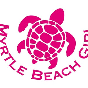 Myrtle Beach Girl Sea Turtle Decal - Beach Bumper Sticker - Sea Turtle  Sticker - Laptops Cars Windows - Myrtle Beach Gift - South Carolina