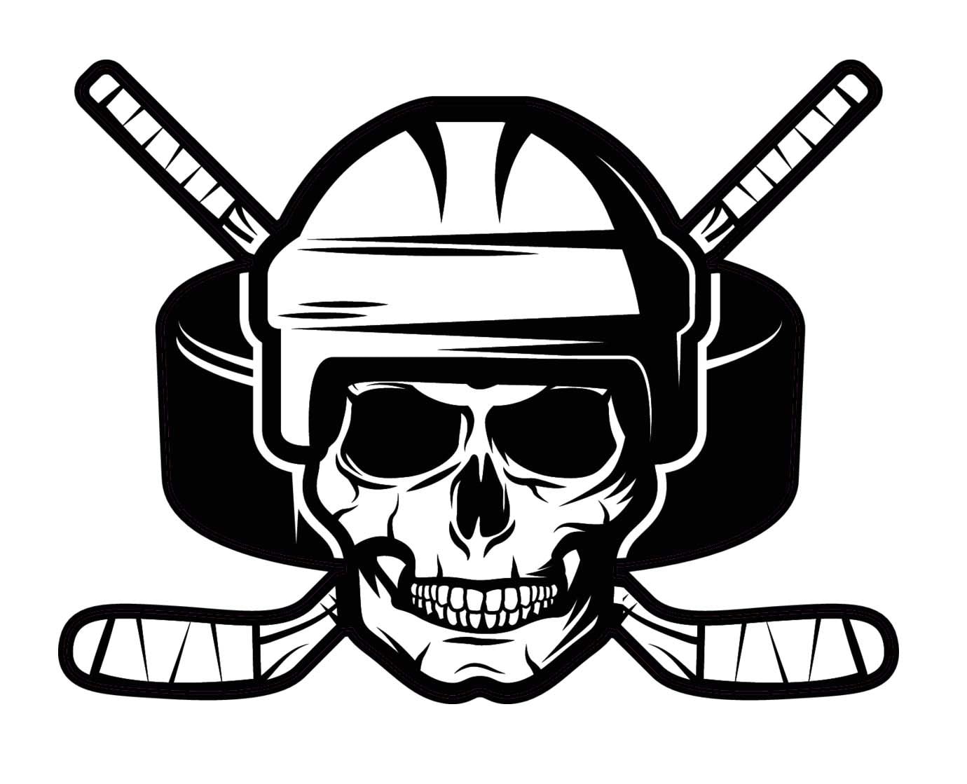 Ice Hockey Skull Vinyl Decal Hockey Decals Ice Hockey Bumper Etsy