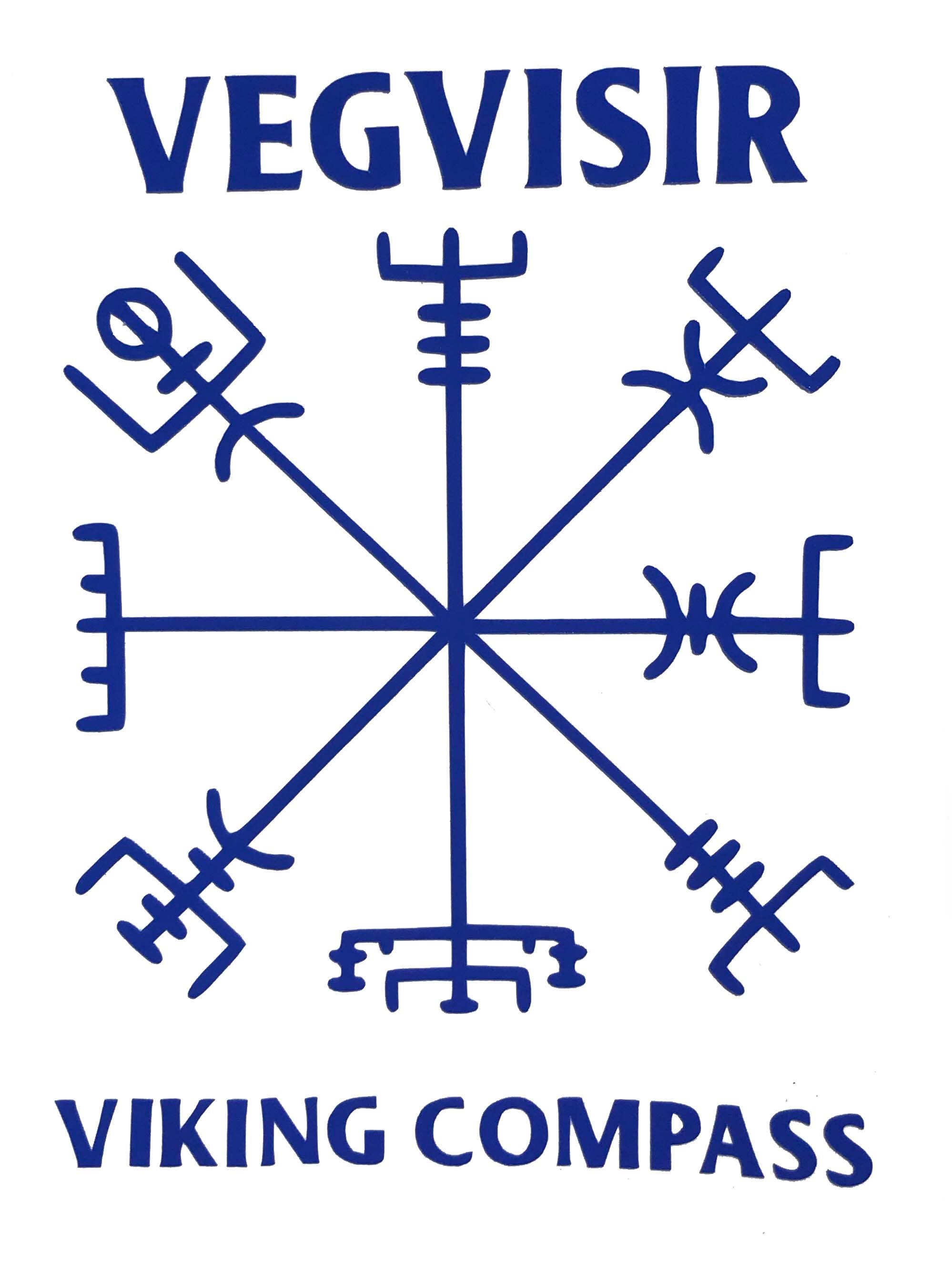 WickedGoodz Vegvísir Viking Compass Decal - Green Norse Rune Vinyl Bumper Sticker (4" X 4")