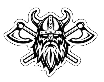 Viking Warrior Vinyl Decal, Nordic Decals,  Old Norse Bumper Sticker, for Tumblers, Laptops, Car Windows, Great Scandinavian Gifts