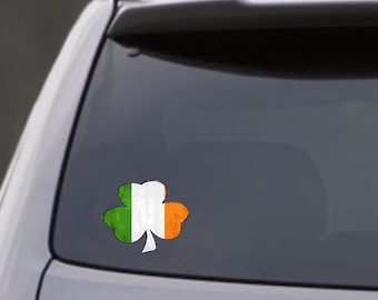 Irish Flag Shamrock Decal, Shamrock Sticker, Irish Flag Decal, Ireland Shamrock, Irish Shamrock, Irelands Flag Vinyl Sticke, Irish Gift