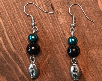 Handmade in the USA Philadelphia Eagles Jacksonville Jaguars earrings, NFL gift, football gift, NFL earrings, sports earrings, nfl swag