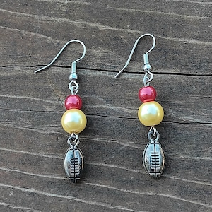 Handmade in USA Kansas City Chiefs San Francisco 49ers Washington Commanders Football Earrings football gifts, NFL earrings, sports earrings