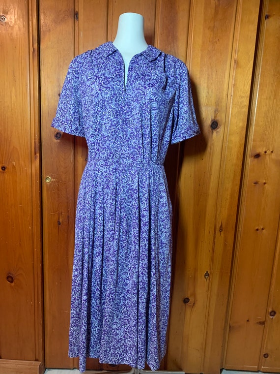 Purple print dress